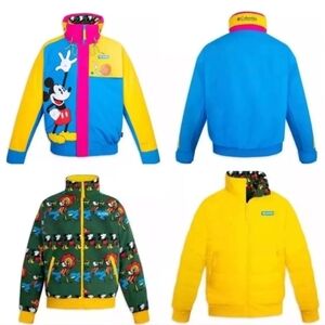Disney Columbia Jacket Blue Yellow Mickey Mouse Retro 3 in 1 nwt Disney100 *RARE
